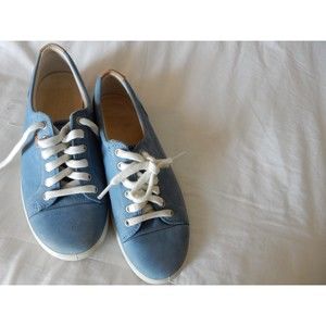 Women's ECCO Soft 7 Sneaker Blue Shoes Suede Leather sz 7 EU 38